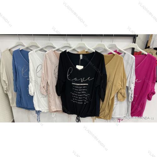 Tunika dlouhý rukáv zavazovací dámská (S/M ONE SIZE) ITALSKÁ MÓDA IMWH21022