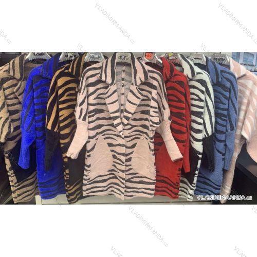 Kabát alpaka teplý dlouhý rukáv dámský (S/M/L ONE SIZE) ITALSKÁ MÓDA IMWD21348