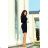 209-4 Dress with a wide tied belt - navy blue color
