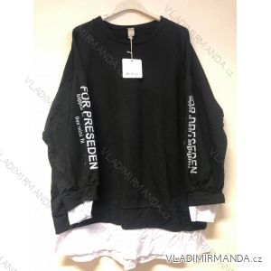 Mikina prodloužená dlouhý rukáv dámská (S/L ONE SIZE) ITALSKÁ MÓDA IMM21A2689-F4