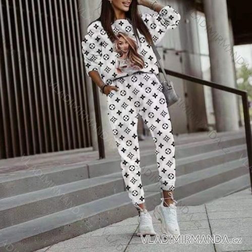 Souprava mikina dlouhý rukáv a tepláky dámská (S/M ONE SIZE) ITALSKÁ MÓDA IMWD21483