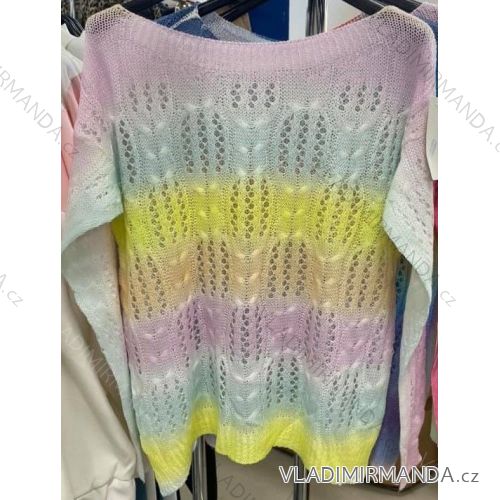 Svetr tenký dlouhý rukáv dámský (S/M ONE SIZE) ITALSKÁ MÓDA IMM21225