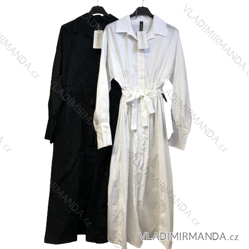 Šaty košeľové dlhý rukáv dámske (S / M ONE SIZE) TALIANSKÁ MÓDA IMM21549
