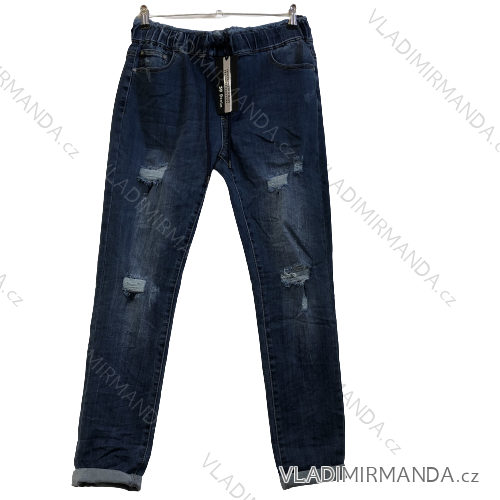 Nohavice dámske (S-3XL) TALIANSKÁ MÓDA IM5213D-9009-5 / DR XL (EÚ 42 / Nohavice 31) modrá