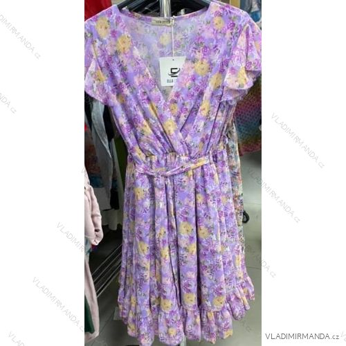 Šaty letní krátký rukáv dámské (S/M ONE SIZE) ITALSKÁ MÓDA IMM21263