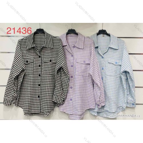 Košile elegantní prodloužená dlouhý rukáv dámská (S/M ONE SIZE) ITALSKÁ MÓDA IMWD21599