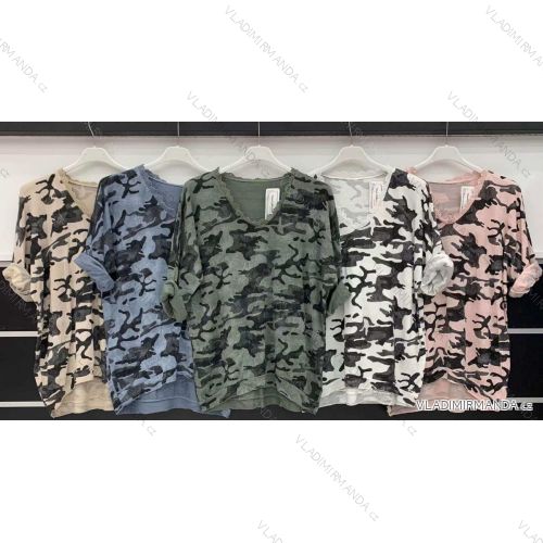 Tričko dlhý rukáv maskáčové dámske (S / M ONE SIZE) TALIANSKÁ MÓDA IMWD21614