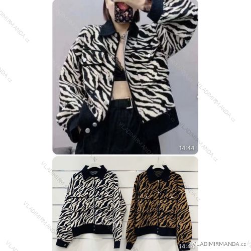 Bomber bunda dlouhý rukáv dámské (S/M ONE SIZE) ITALSKÁ MÓDA IM921013