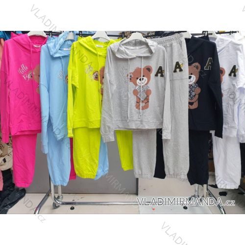 Souprava mikina dlouhý rukáv a tepláky dámská (S/M ONE SIZE) ITALSKÁ MÓDA IMWD21624