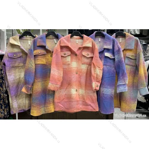 Kabát slabý jarné dlhý rukáv na gombíky dámsky (S / M ONE SIZE) TALIANSKÁ MÓDA IMWD21642