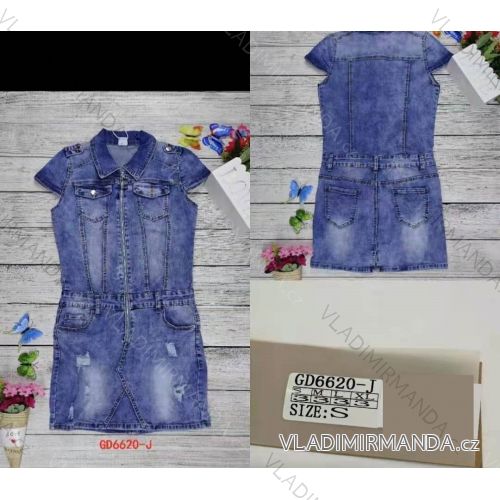 Denim short sleeve dress women (s-xl) GOURD MA120GD6047-J