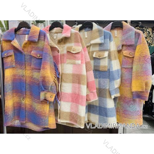 Kabát jarní střední na knoflíčky dámský (S/M ONE SIZE) ITALSKÁ MÓDA IMWD21762