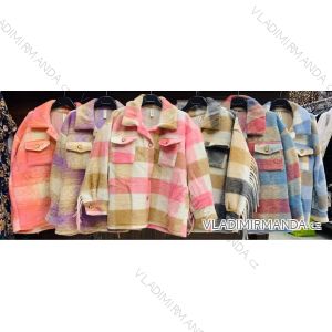 Kabát jarní krátký na knoflíčky dámský (S/M ONE SIZE) ITALSKÁ MÓDA IMWD21763