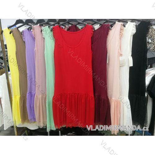 Šaty letní na široká ramínka dámské (S/M ONE SIZE) ITALSKÁ MÓDA IMWD21852