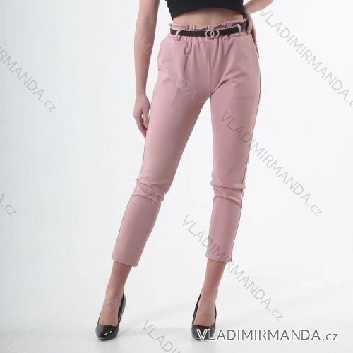 Kalhoty dlouhé s páskem dámské (S/M ONE SIZE) ITALSKÁ MÓDA IMWK21137