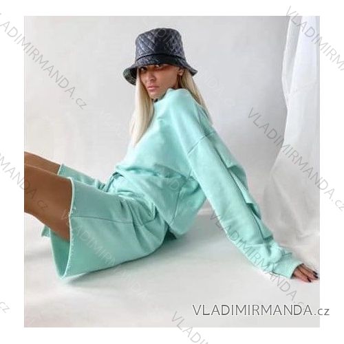 Súprava letná mikina dlhý rukáv a kraťasy dámska (S / M ONE SIZE) TALIANSKÁ MÓDA IMM21352