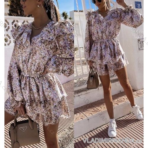 Šaty elegantní košilové dlouhý rukáv dámské (S/M ONE SIZE) ITALSKÁ MÓDA IMWH21049