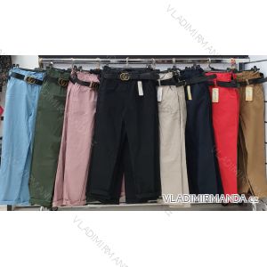 Kalhoty elegantní dlouhé s páskem dámské (S-XL) ITALSKÁ MÓDA IMWA21035