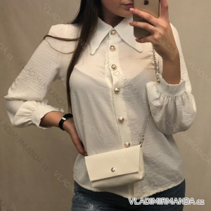 Košile elegantní dlouhý rukáv s peněženkou dámská (S/M ONE SIZE) ITALSKÁ MÓDA IMM21360