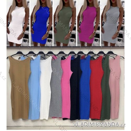 Šaty tílkové bez rukávu dámské (S/M ONE SIZE) ITALSKÁ MÓDA IMWD211148