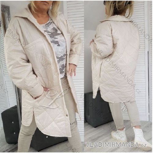 Kabát jarní dlouhý dámský (S/M/L ONE SIZE) ITALSKÁ MÓDA IMWA21006