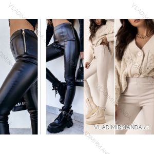 Nohavice elegantné koženkové dlhé dámske (S-XL) TALIANSKÁ MÓDA IMWD211169