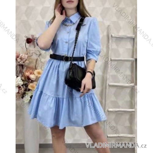 Šaty košilové 3/4 rukáv dámské tenké (uni s-l) ITALSKá MóDA IMWD201619