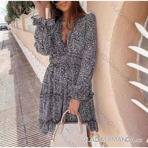 Šaty elegantné dlhý rukáv dámske (S / M ONE SIZE) TALIANSKÁ MÓDA IMWD211250