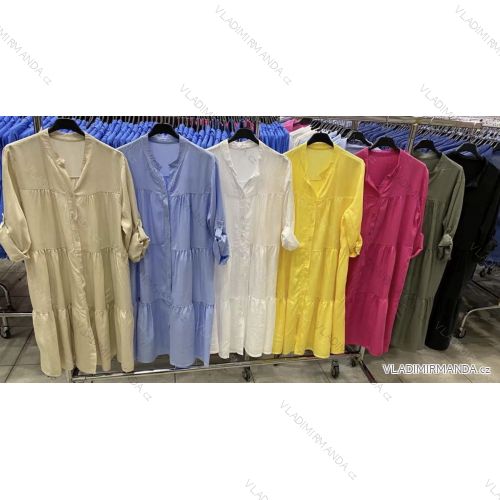 Šaty elegantné košeľové dlhý rukáv dámske (S / M ONE SIZE) TALIANSKÁ MÓDA IMWD211280