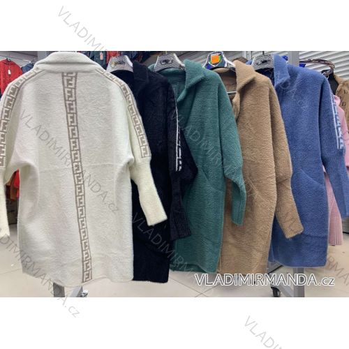 Kabát teplý alpaka dlouhý rukáv dámský (S/M ONE SIZE) POLSKÁ MÓDA SSW211373