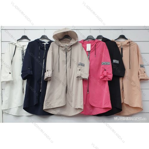 Kabát jarní s kapucí dámský (S/M ONE SIZE) ITALSKÁ MÓDA IMWA21116