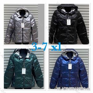 Bunda tenká jarná šušťáková s kapucňou dámska nadrozmerná (3XL-7XL) POĽSKÁ MÓDA SSW211454