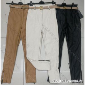 Nohavice elegantné dlhé koženkové dámske (S-XL) TALIANSKÁ MÓDA IMWD211582