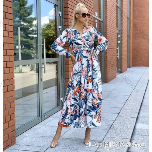 Summer long sleeve flowered women's dress (UNI S / L) ITALIAN FASHION IMK20150