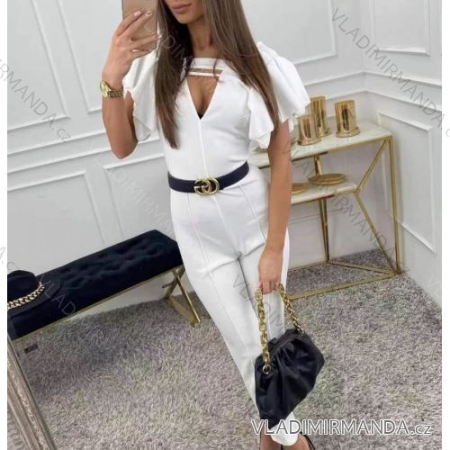 Overal dlouhý elegantní krátký rukáv dámský (S/M ONE SIZE) ITALSKÁ MÓDA IMWD211661