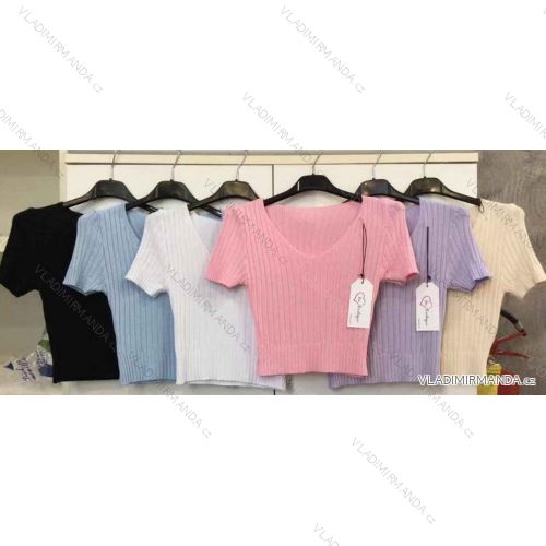 Top tričko krátký rukáv letní dámský (S/M ONE SIZE) ITALSKÁ MÓDA IMM211572