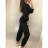 Souprava mikina dlouhý rukáv a tepláky dámská (S/M ONE SIZE) ITALSKÁ MÓDA IMWD21629/DR S/M one size Černá