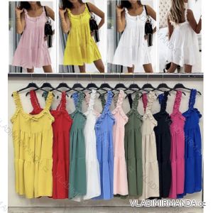 Šaty letní na ramínka dámské (S/M ONE SIZE) ITALSKÁ MÓDA IMWD212052