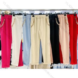 Kalhoty elegantní dlouhé dámské (S/M ONE SIZE) ITALSKÁ MÓDA IMWD212193