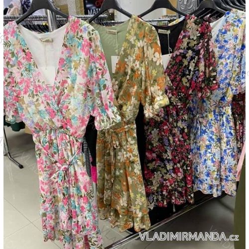 Šaty elegantní dlouhý rukáv dámské (S/M ONE SIZE) ITALSKÁ MÓDA IMM21505