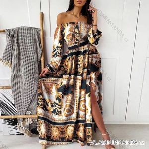 Summer long sleeve flowered women's dress (UNI S / L) ITALIAN FASHION IMK20150