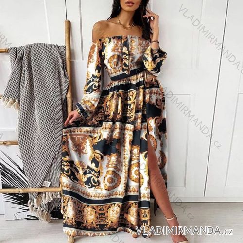 Summer long sleeve flowered women's dress (UNI S / L) ITALIAN FASHION IMK20150