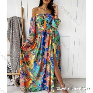 Summer long sleeve flowered women's dress (UNI S / L) ITALIAN FASHION IMK20150