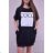Šaty mikinové oversize krátký rukáv dámské (s/m one size) ITALSKÁ MÓDA IMM211592