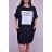 Šaty mikinové oversize krátký rukáv dámské (s/m one size) ITALSKÁ MÓDA IMM211592