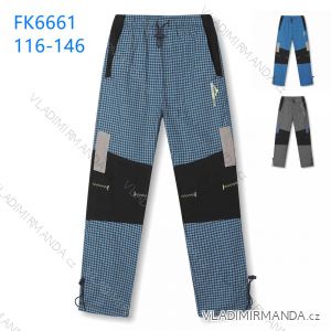 Kalhoty outdoor plátěné bavlněné dětské a dorost chlapecké (116-146) KUGO FK6661