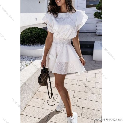 Šaty krajkové bavlněné bez rukávů dámské (S/M ONE SIZE) ITALSKÁ MÓDA IMWD212349