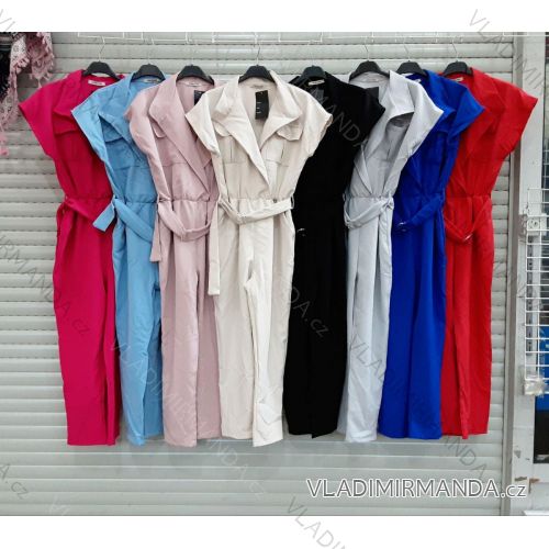 Overal dlouhý elegantní krátký rukáv dámský (S/M ONE SIZE) ITALSKÁ MÓDA IMWD212385