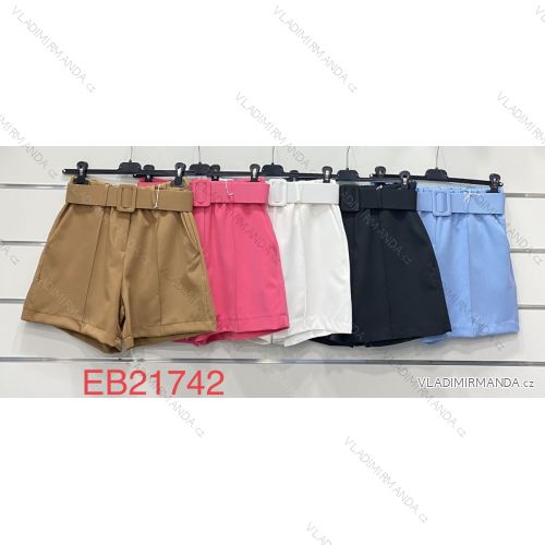 Kraťasy šortky elegantní s páskem dámské (S/M ONE SIZE) ITALSKÁ MÓDA IMWD212474