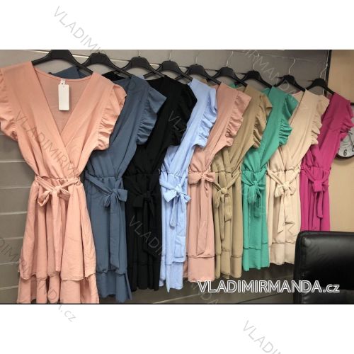 Šaty letní krátký rukáv dámské (S/M ONE SIZE) ITALSKÁ MÓDA IMWD212538